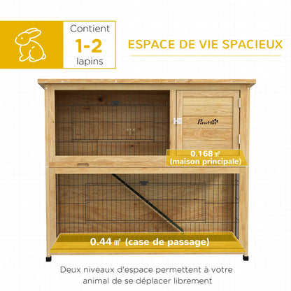 Clapier pour lapins & rongeurs en bois de sapin