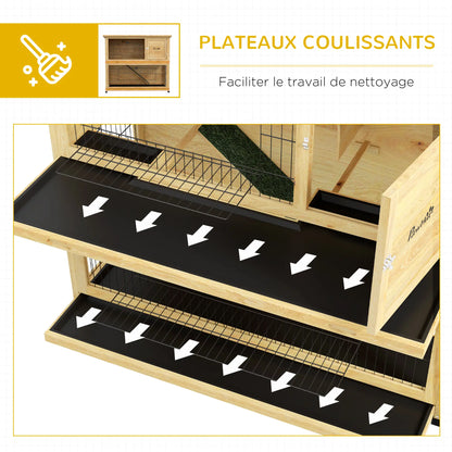 Clapier pour lapins & rongeurs en bois de sapin