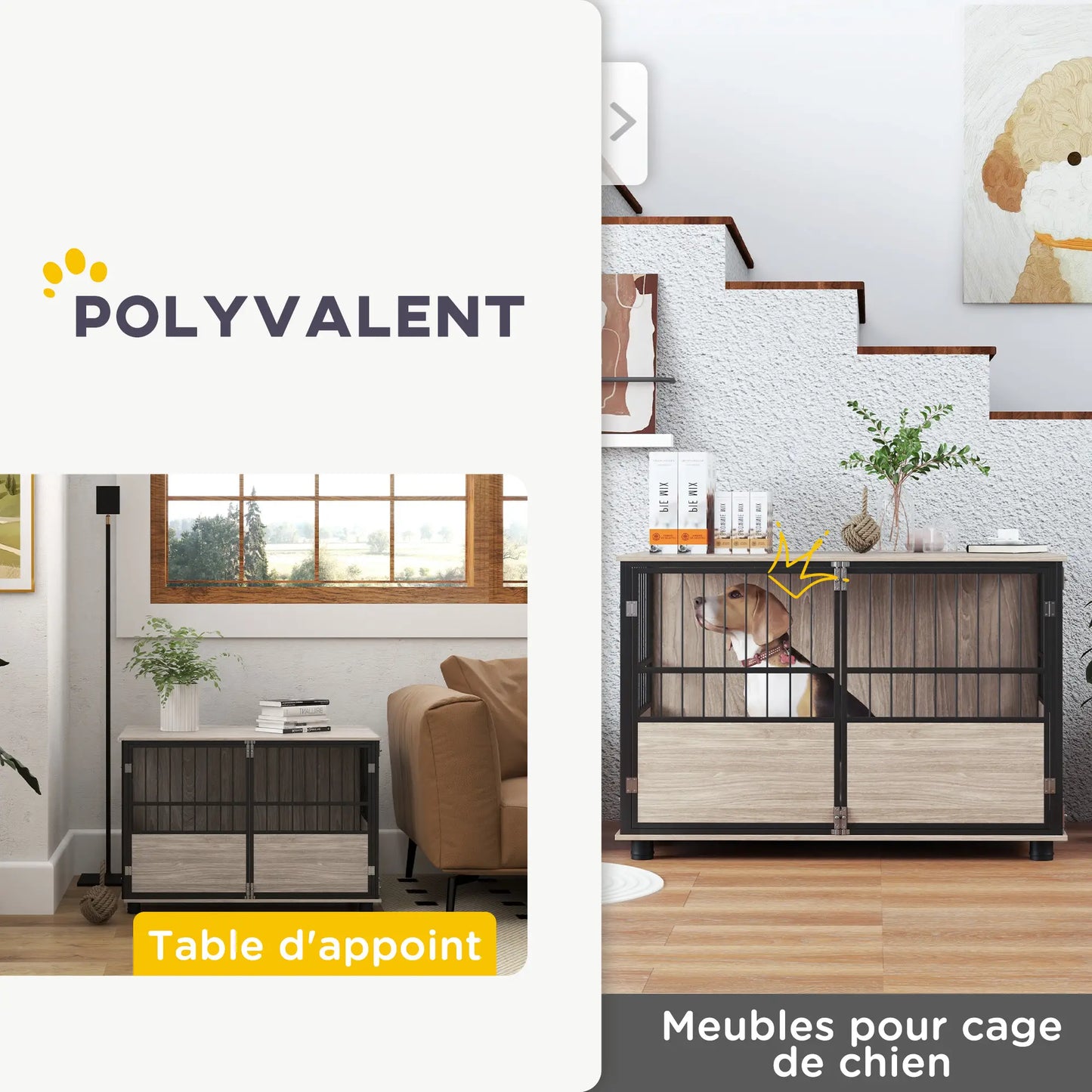 Cage pour chien en acier