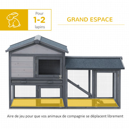 Clapier pour lapins & rongeurs en bois de pin