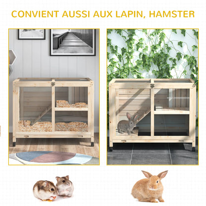 Clapier pour lapins & rongeurs sur roulettes