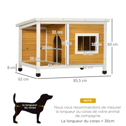 Niche pour chien extérieure en bois de sapin