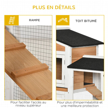 Clapier pour lapins & rongeurs en bois de sapin