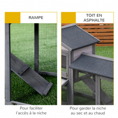 Clapier pour lapins & rongeurs en bois de pin