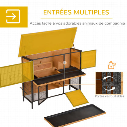 Clapier pour lapins & rongeurs en bois de sapin