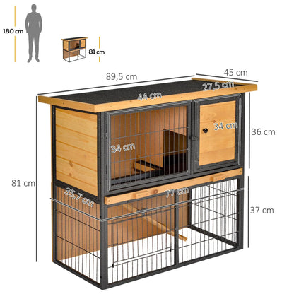 Clapier pour lapins & rongeurs en bois de pin