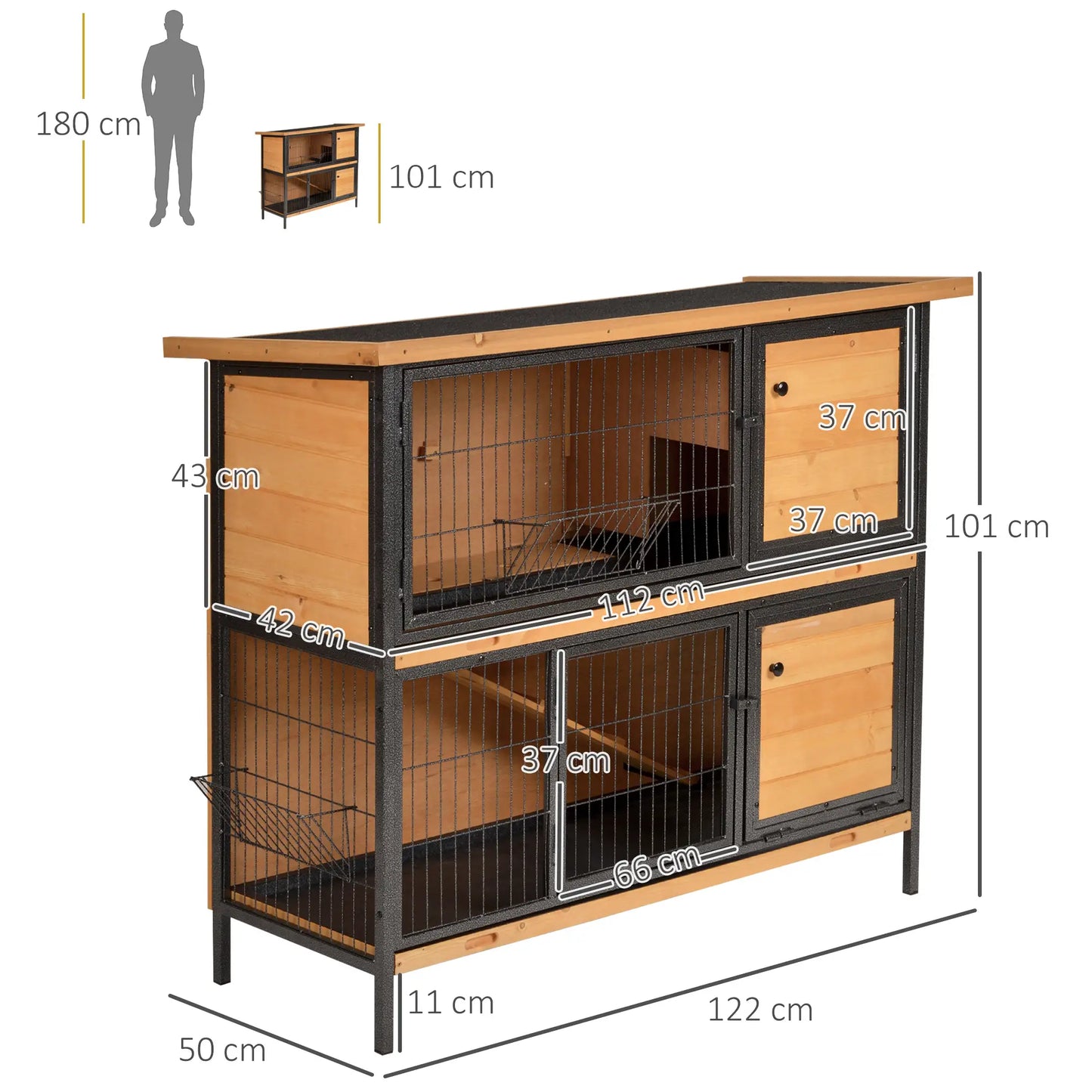 Clapier pour lapins & rongeurs en bois de sapin