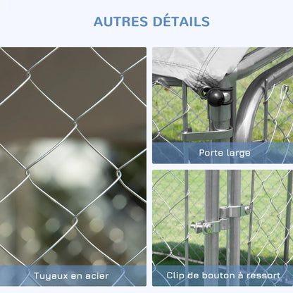 Chenil extérieur pour chien en acier galvanisé