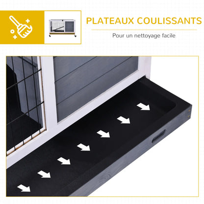 Clapier pour lapin & rongeurs sur roulettes