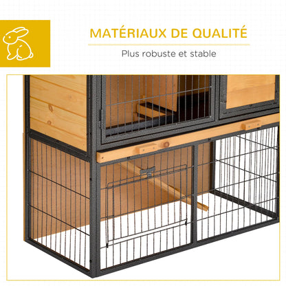 Clapier pour lapins & rongeurs en bois de pin