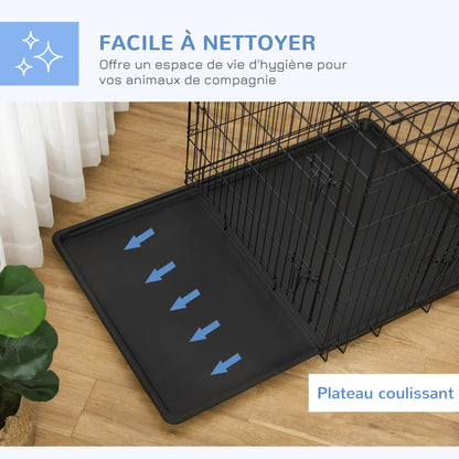 Cage de transport pliante pour chien en acier