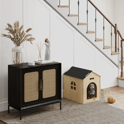 Niche pour chien en bois de chêne