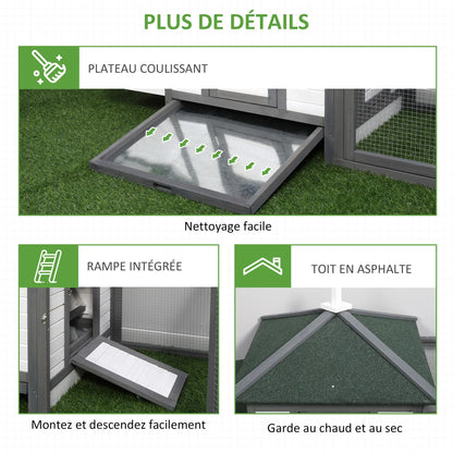 Poulailler cottage multi-équipement en bois pin