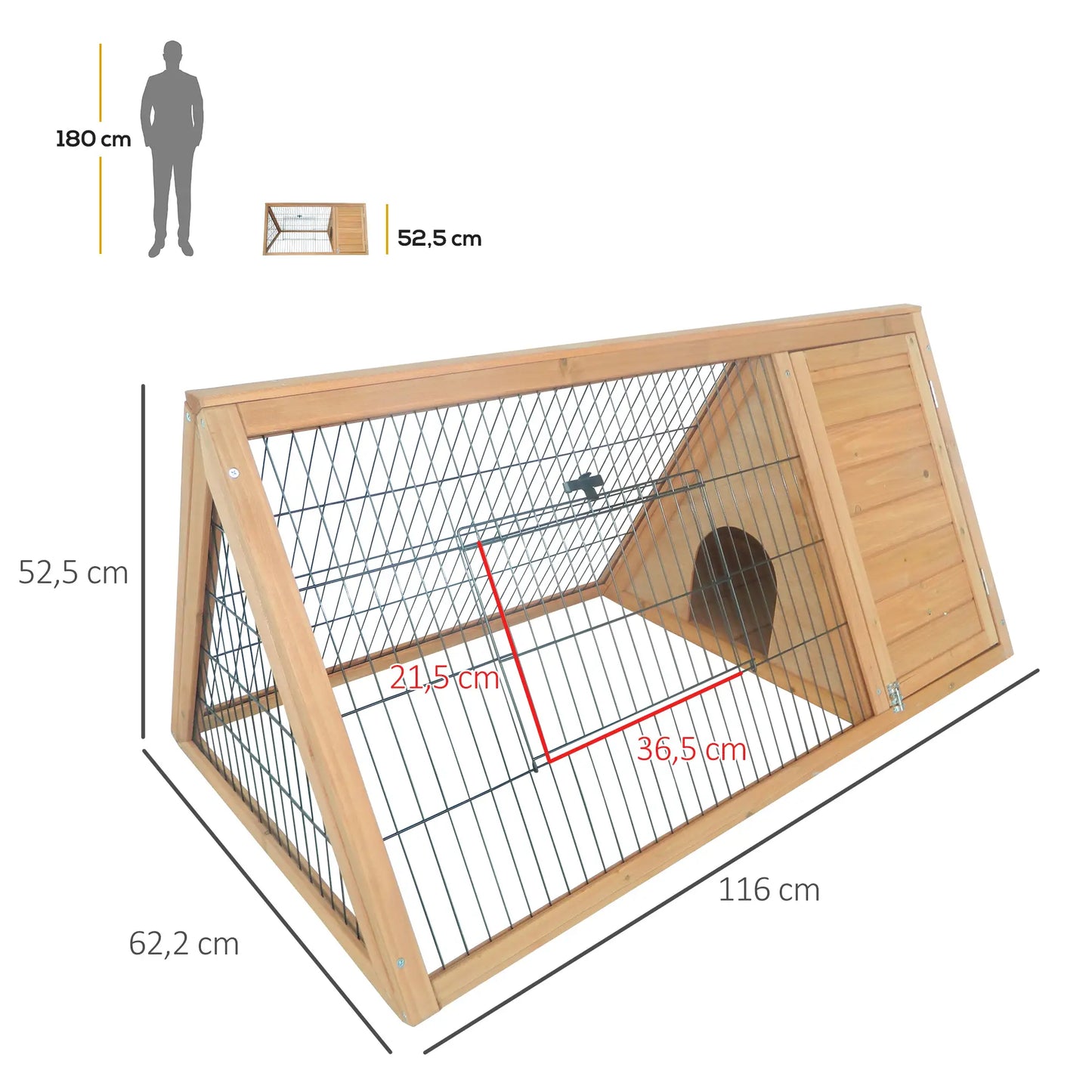 Clapier pour lapins & rongeurs en bois de sapin