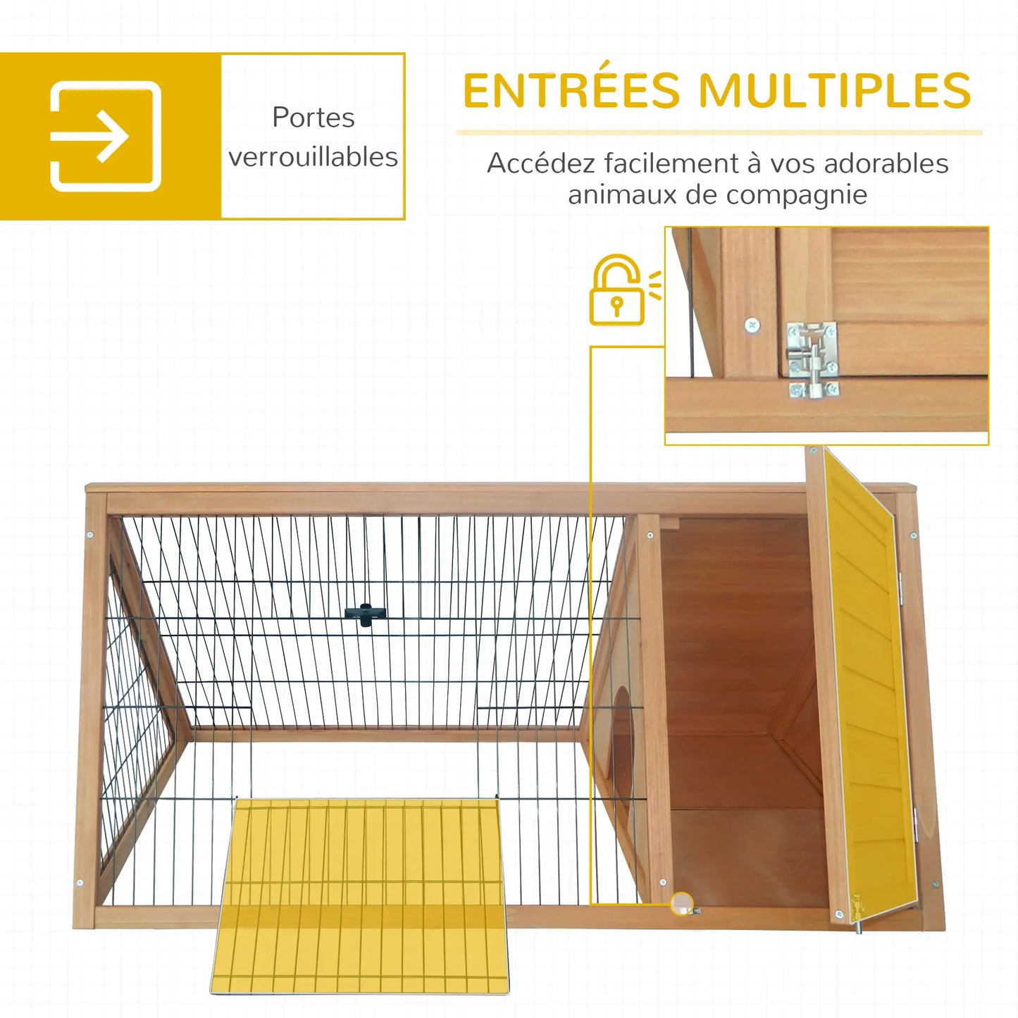 Clapier pour lapins & rongeurs en bois de sapin