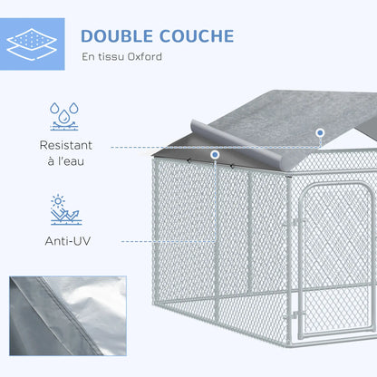 Chenil extérieur pour chien en acier galvanisé